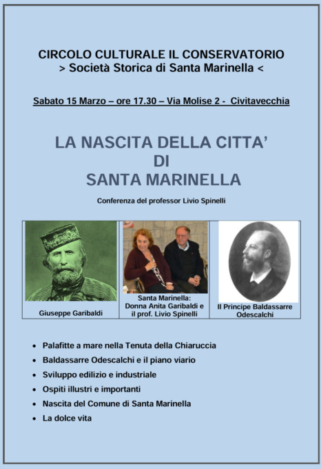 “La nascita della citta’ di Santa Marinella”, il convegno