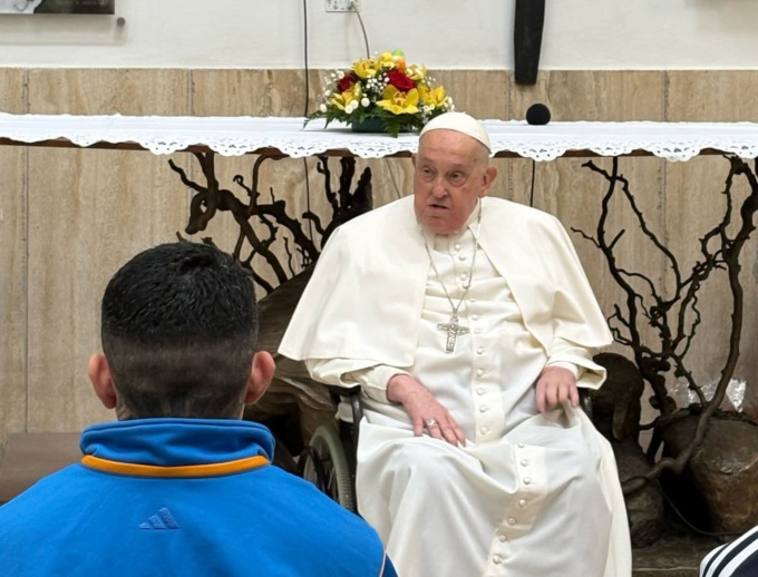 Papa Francesco nel carcere di Regina Coeli