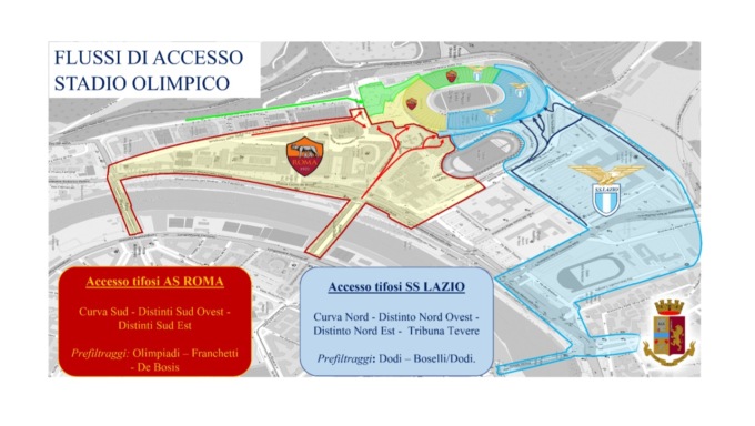 Derby della Capitale, il piano sicurezza