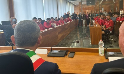 La squadra ricevuta dal sindaco per la promozione in Serie C