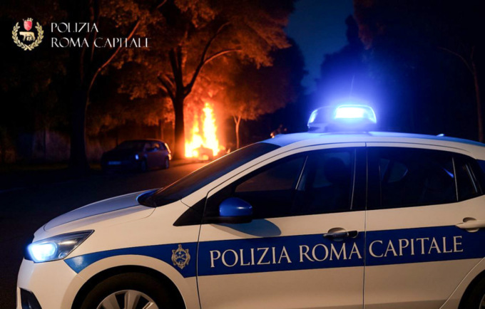 Notte di fuoco nella capitale, 7 veicoli in fiamme