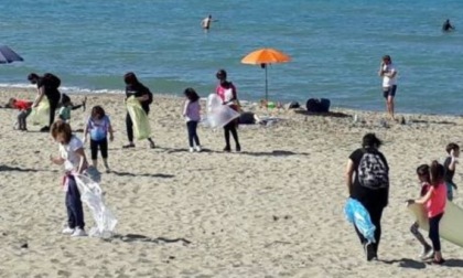 Cittadini e volontari ripuliscono la spiaggia di Torvaianica