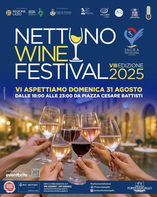 Nettuno Wine Festival: l’ottava edizione al via il 31 agosto