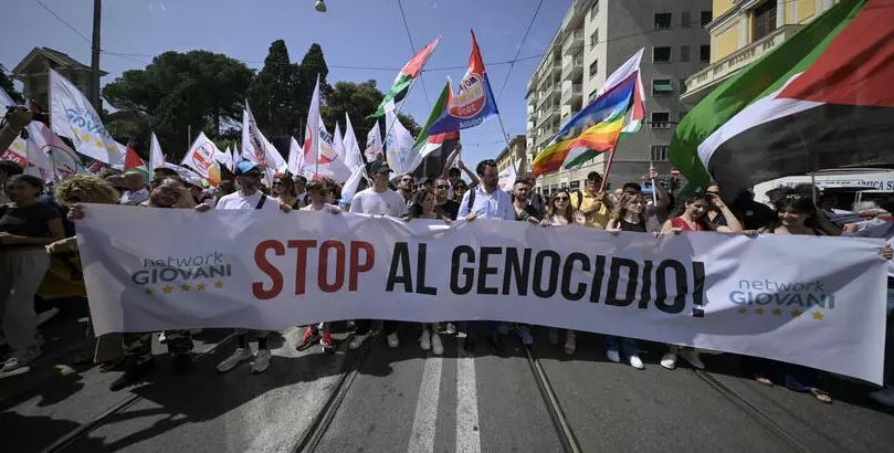 Sciopero generale per Gaza, manifestazione a Termini