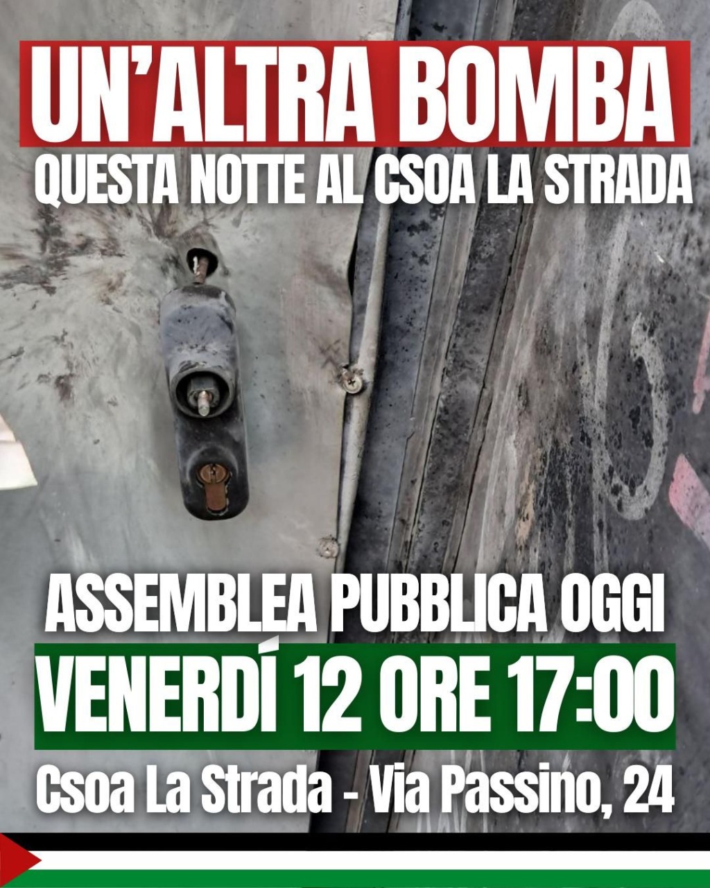 Bomba contro il centro sociale “La Strada”