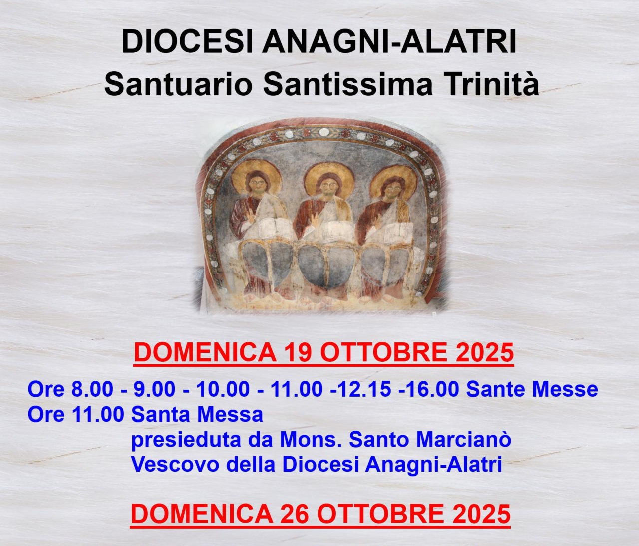Chiusura del Santuario della Santissima Trinità