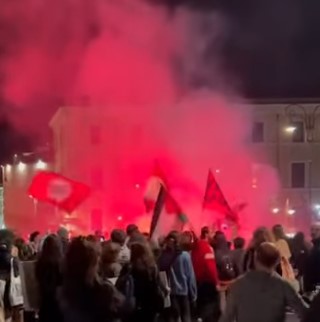 Protesta nella Capitale dopo il blocco della Flotilla