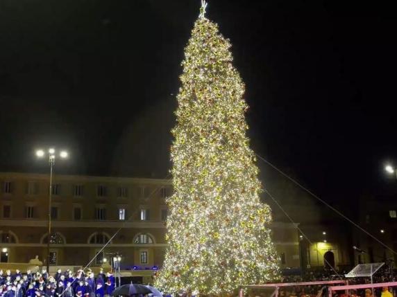 L’albero di Natale da 20 metri arriva a piazza del Popolo per le festività 2025