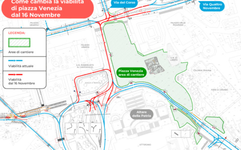 Piazza Venezia: da oggi cambia la viabilità della zona