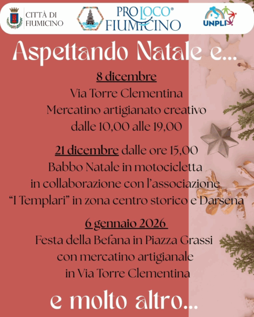 La Pro Loco di Fiumicino presenta “Aspettando il Natale e…”