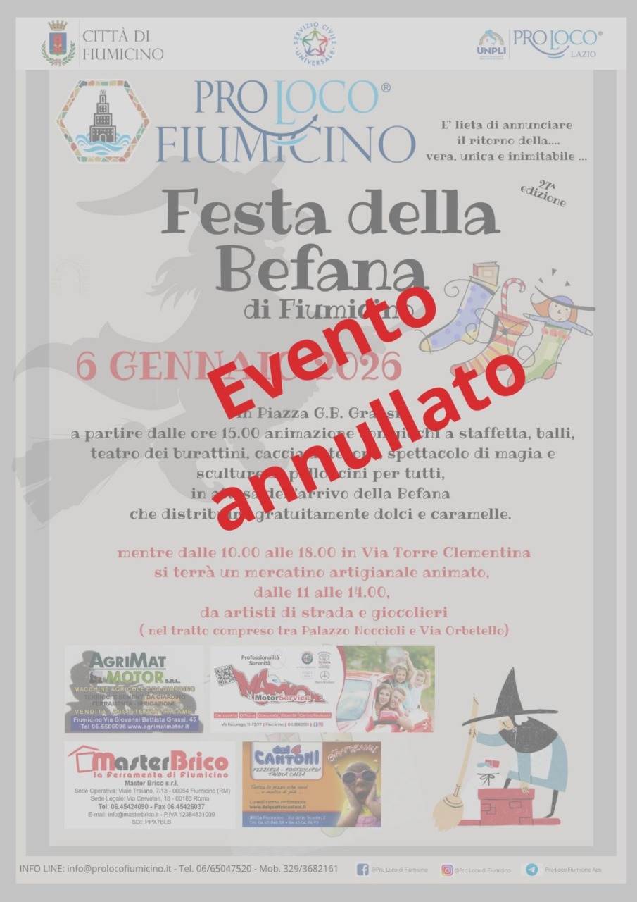 Maltempo, annullata la Festa della Befana in piazza Grassi