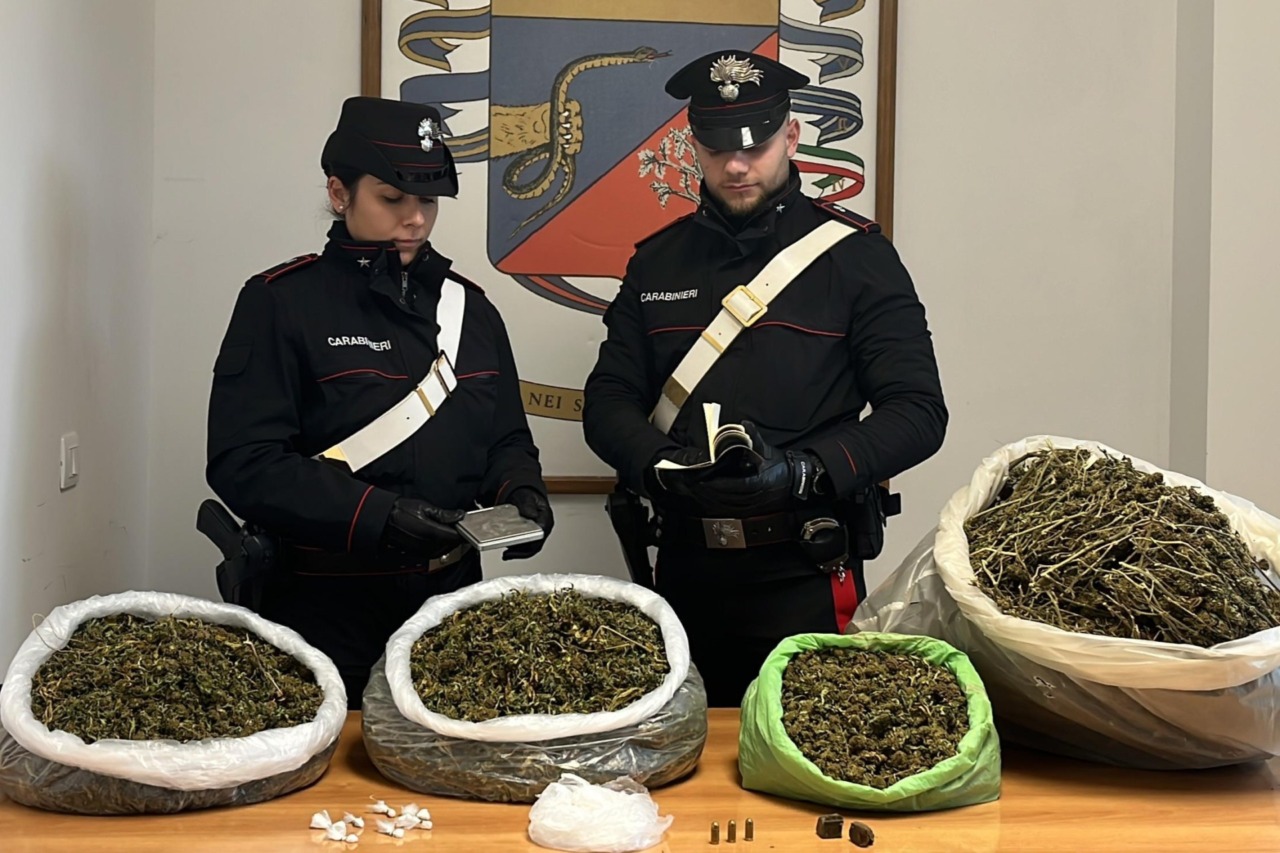 Quasi 9 Kg di marijuana nascosti nel fosso, due persone arrestate dai Carabinieri