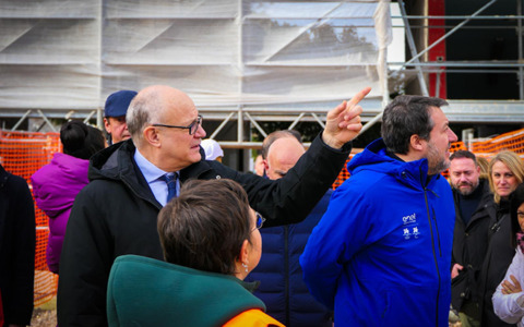 Tor Bella Monaca: sopralluogo di Gualtieri e Salvini al cantiere Pnrr