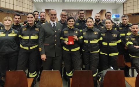 I Vigili del Fuoco ricevuti dal Papa