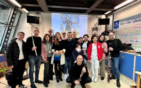 Veronica Maya incontra i bambini del Bambino Gesù