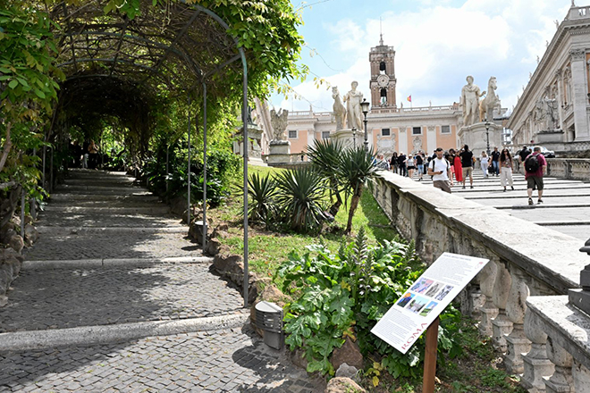 Riqualificato e riaperto il pergolato del Campidoglio