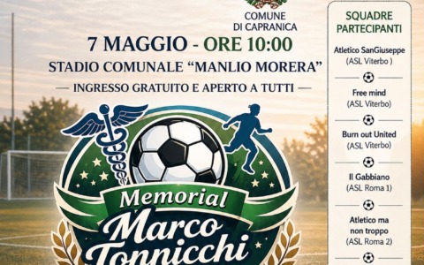 Calcio e salute mentale, il 7 maggio il memorial “Marco Tonnicchi”