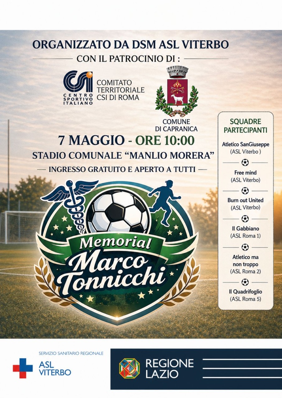 Calcio e salute mentale, il 7 maggio il memorial “Marco Tonnicchi”