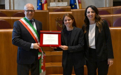 L’AS Roma femminile premiata in Campidoglio per la vittoria dello scudetto