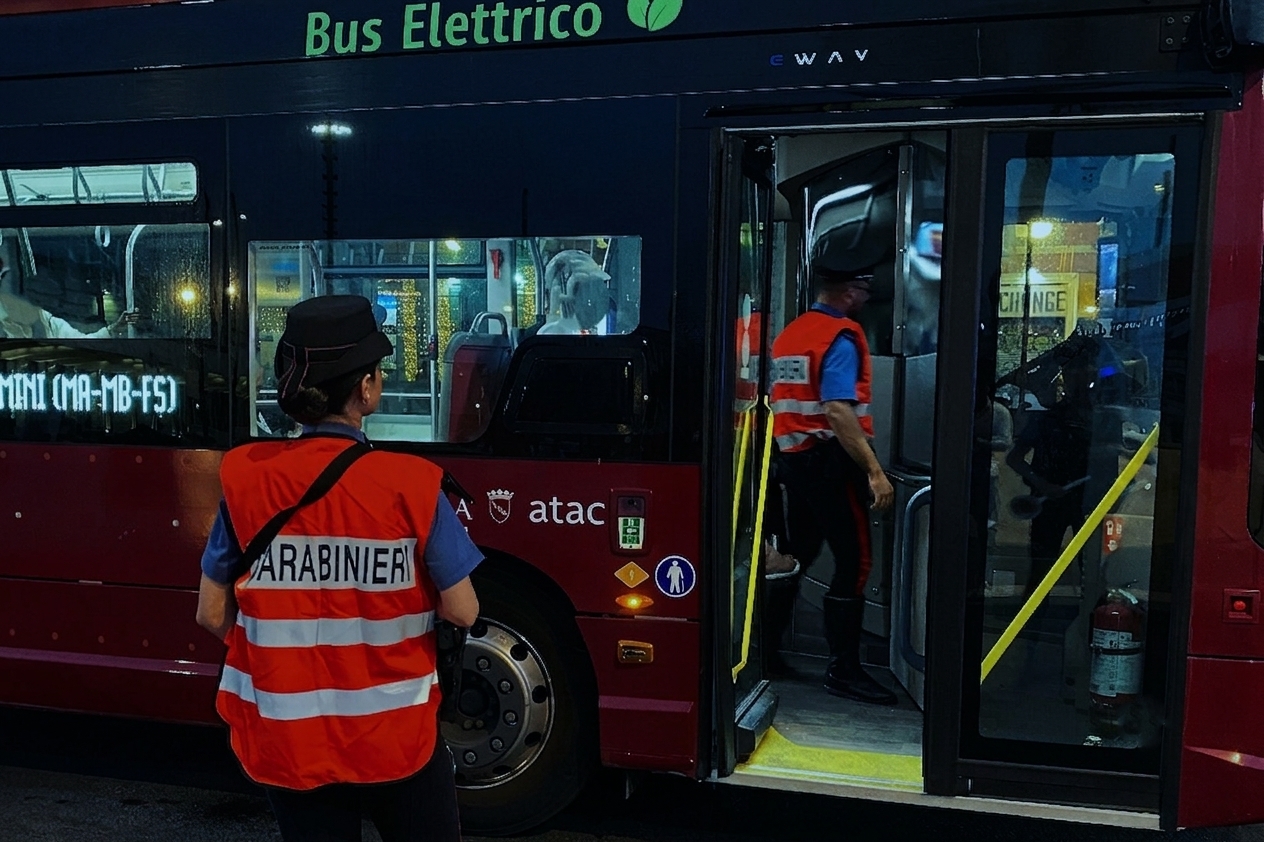 Bus danneggiato a calci dopo un lite e mezzi presi a bastonate