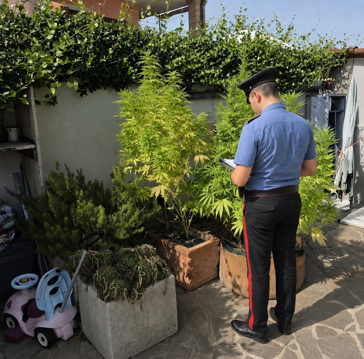 Serra di cannabis e hashish in casa, due arresti e una denuncia