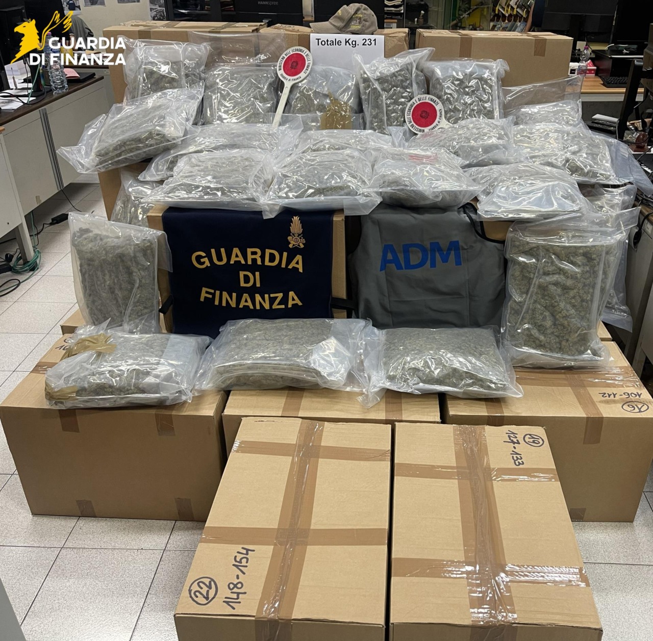 Scoperto camion con 231 chili di marijuana
