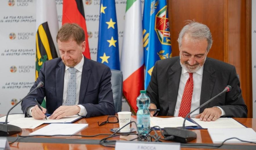 Il presidente della Regione Lazio firma un memorandum d’intesa con lo Stato libero di Sassonia