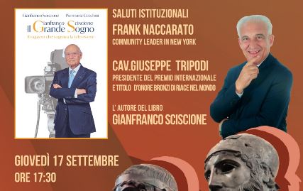 Il Premio Internazionale dedicato ai Bronzi di Riace arriva a New York, riconoscimento a Gianfranco Sciscione