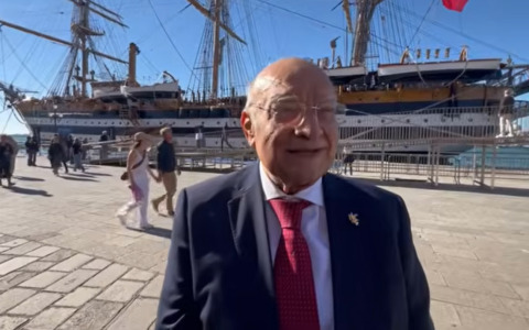 Netweek a bordo dell’Amerigo Vespucci con il presidente Gianfranco Sciscione